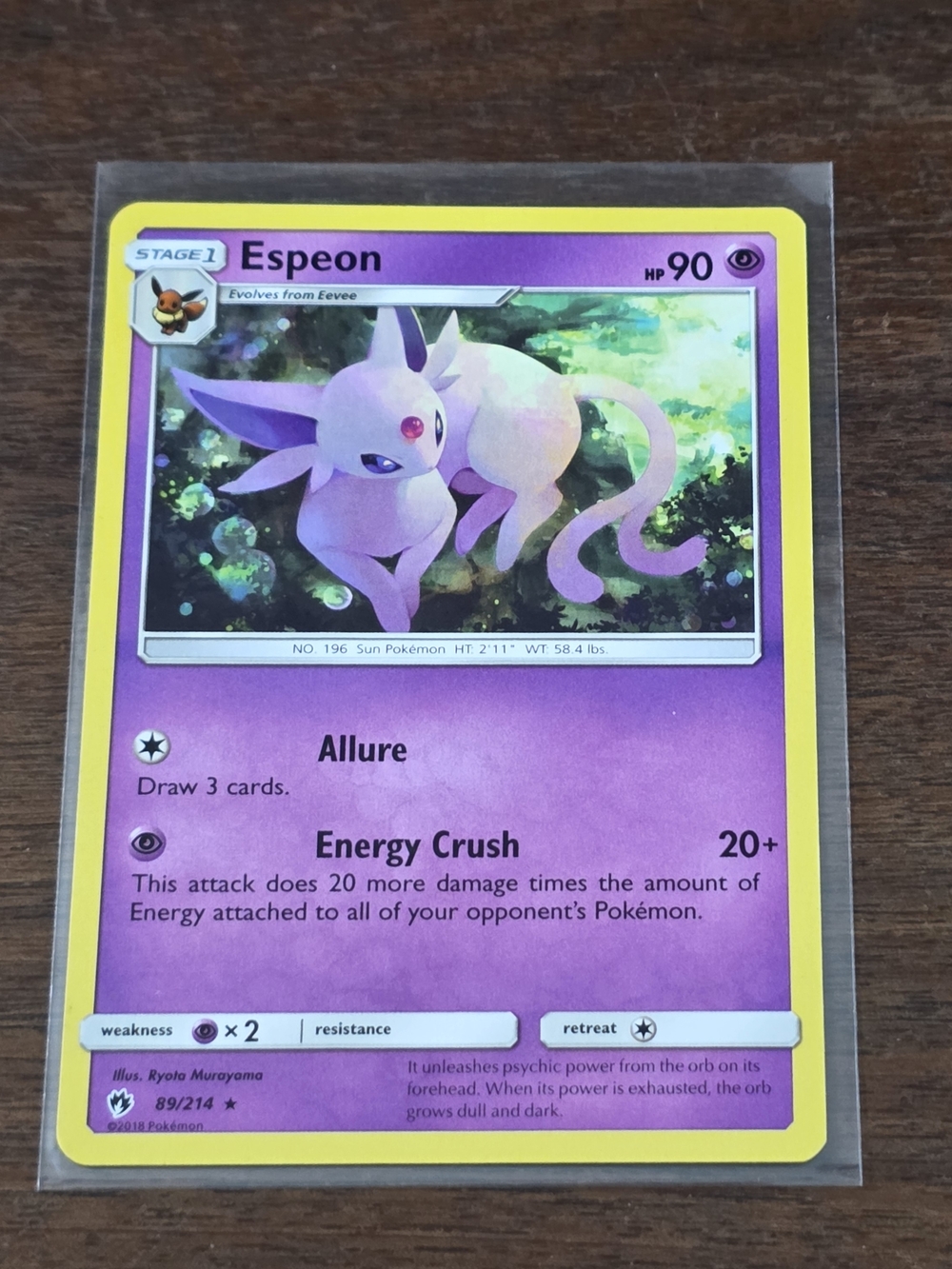 Pokemon Tcg Espeon #89 - Lost Thunder - Non holo 89/214 card
